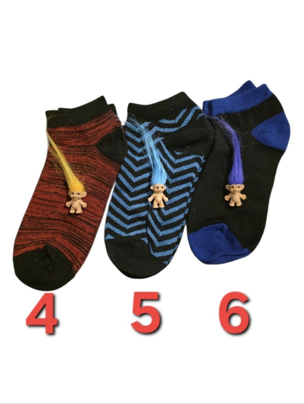 Colorful Ankle Socks - 1 Pair & A Mini Troll Too - Picture 5 of 5